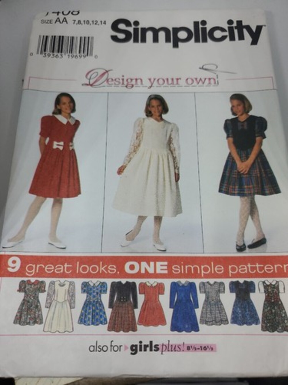 Girls Design Your Own dress pattern Simplicity 7408 size 7